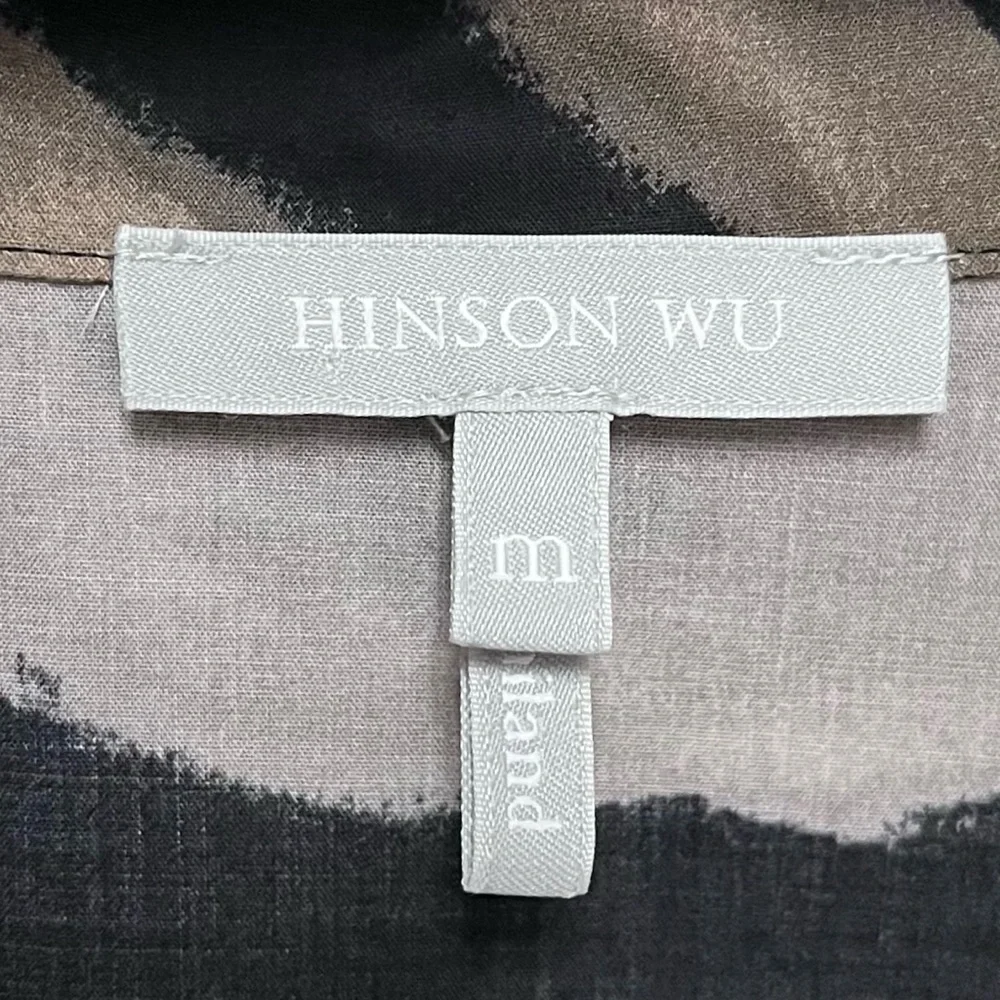 Hinson Wu Women’s Larissa Long Sleeve Abstract Zebra Shirt Size Medium Oversized - Picture 10 of 12